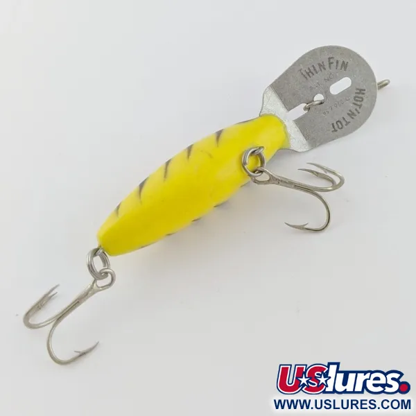 Vintage Storm Hot'N'Tot Thin Fin, 1/4oz yellow fishing lure #24074