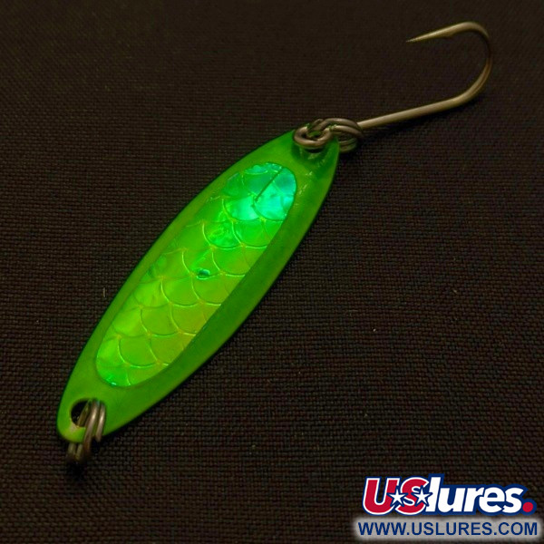Vintage   Luhr Jensen Needlefish 1, 1/16oz Green fishing spoon #24078