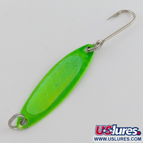 Vintage   Luhr Jensen Needlefish 1, 1/16oz Green fishing spoon #24078