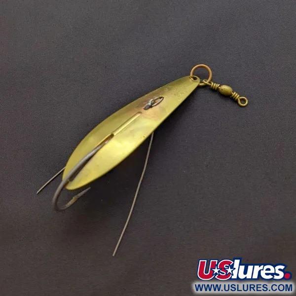 Vintage Williams Weedler, 3/5oz Brass fishing spoon #24080