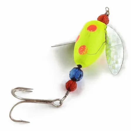 Vintage Yakima Bait Worden's Spin-n-Glo, 1/4oz orange/yellow spinning lure #24081