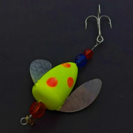 Vintage Yakima Bait Worden's Spin-n-Glo, 1/4oz orange/yellow spinning lure #24081