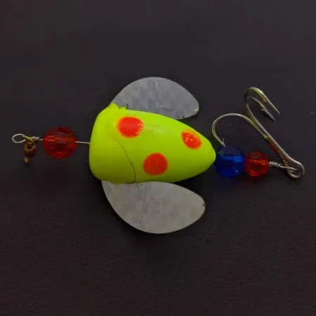 Vintage Yakima Bait Worden's Spin-n-Glo, 1/4oz orange/yellow spinning lure #24081