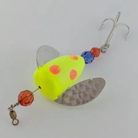 Vintage Yakima Bait Worden's Spin-n-Glo, 1/4oz orange/yellow spinning lure #24081