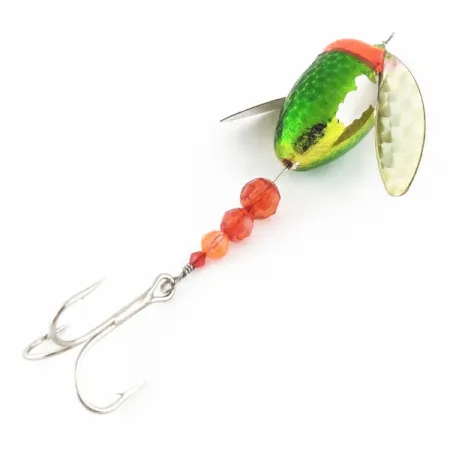 Vintage Yakima Bait Worden's Spin-n-Glo, 1/4oz green/red spinning lure #24082