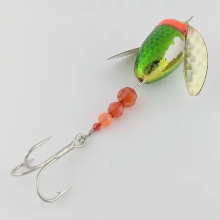 Vintage Yakima Bait Worden's Spin-n-Glo, 1/4oz green/red spinning lure #24082