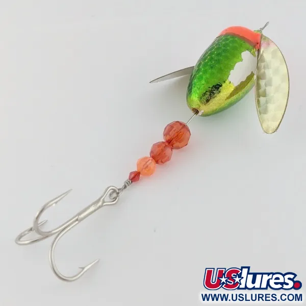 Vintage Yakima Bait Worden's Spin-n-Glo, 1/4oz green/red spinning lure #24082