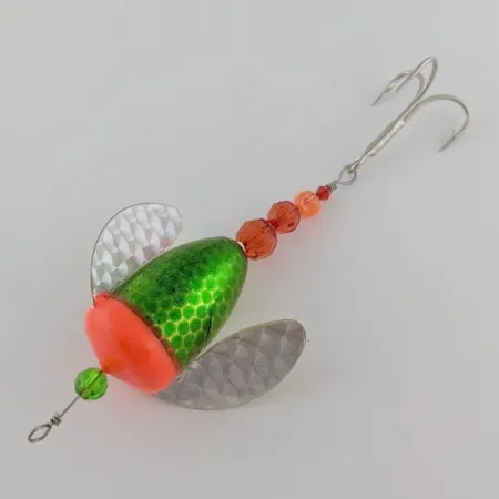 Vintage Yakima Bait Worden's Spin-n-Glo, 1/4oz green/red spinning lure #24082