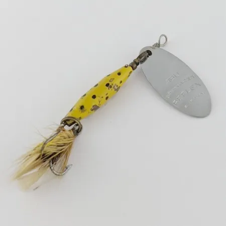 Vintage Abu Garcia Spinnaren Reflex, 3/16oz nickel/yellow spinning lure #24084