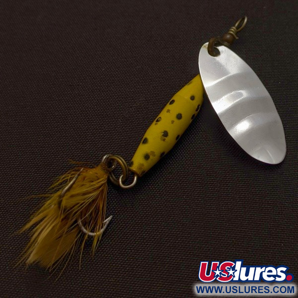 Vintage   Abu Garcia Spinnaren Reflex, 3/16oz nickel/yellow spinning lure #24084