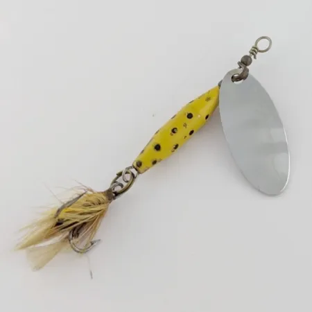 Vintage Abu Garcia Spinnaren Reflex, 3/16oz nickel/yellow spinning lure #24084