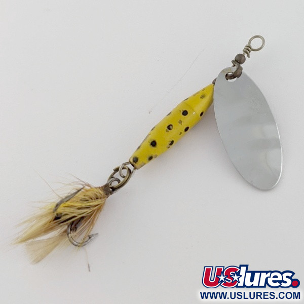 Vintage   Abu Garcia Spinnaren Reflex, 3/16oz nickel/yellow spinning lure #24084