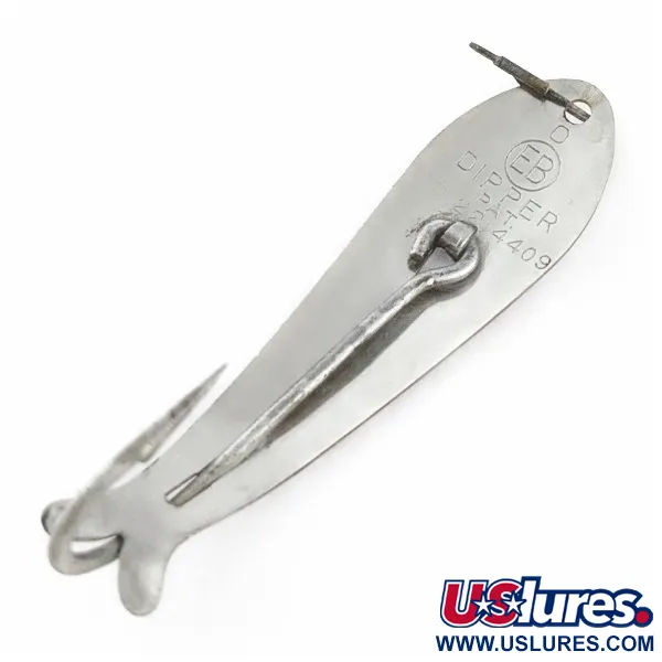 Vintage EB Dipper Weedless, 3/16oz Nickel fishing spoon #24086
