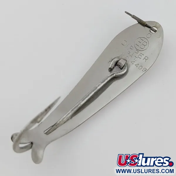 Vintage EB Dipper Weedless, 3/16oz Nickel fishing spoon #24086