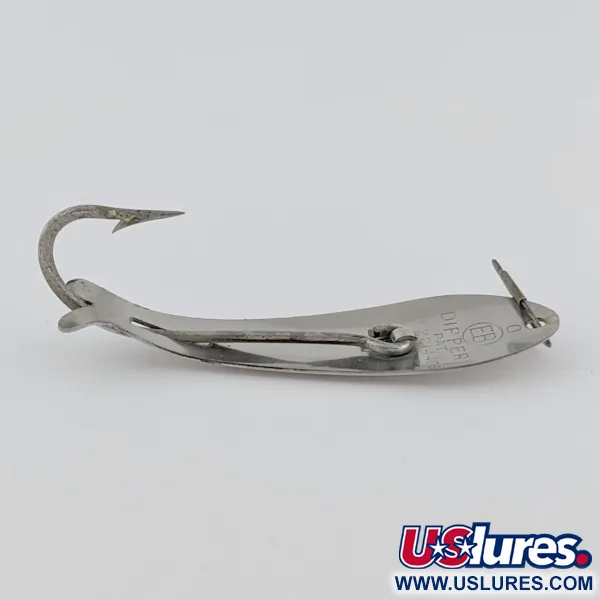 Vintage EB Dipper Weedless, 3/16oz Nickel fishing spoon #24086