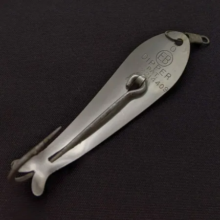 Vintage EB Dipper Weedless, 3/16oz Nickel fishing spoon #24086