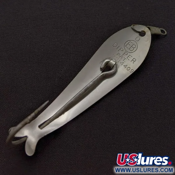 Vintage EB Dipper Weedless, 3/16oz Nickel fishing spoon #24086