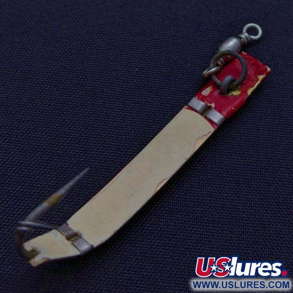 Vintage   South Bend  Trix-Oreno , 1/16oz white/red fishing spoon #24087