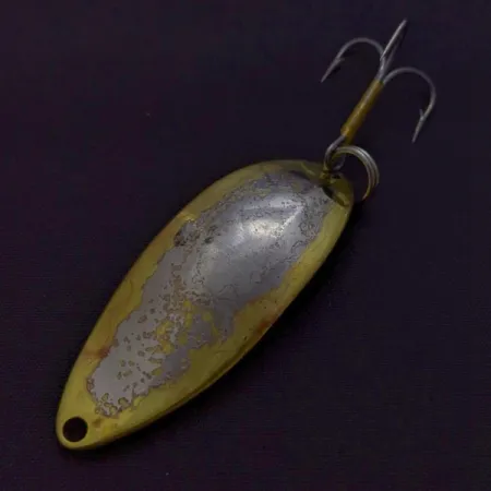 Vintage Seneca Little Cleo (Hula Girl), 1/2oz nickel/gold fishing spoon #24089