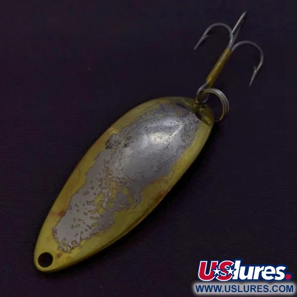 Vintage Seneca Little Cleo (Hula Girl), 1/2oz nickel/gold fishing spoon #24089