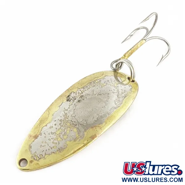 Vintage Seneca Little Cleo (Hula Girl), 1/2oz nickel/gold fishing spoon #24089