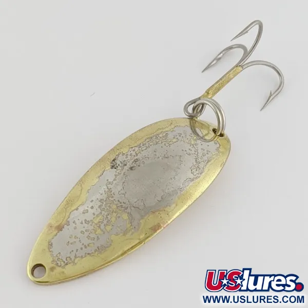 Vintage Seneca Little Cleo (Hula Girl), 1/2oz nickel/gold fishing spoon #24089