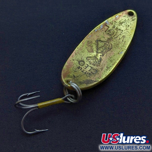 Vintage  Seneca Little Cleo (Hula Girl), 1/2oz gold fishing spoon #24090