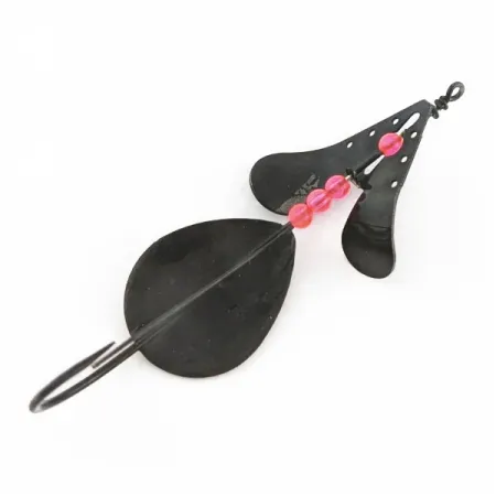 Vintage Lindy / Little Joe Lindy Skitter-Buzz Weedless , 1/3oz red/black fishing spoon #24093