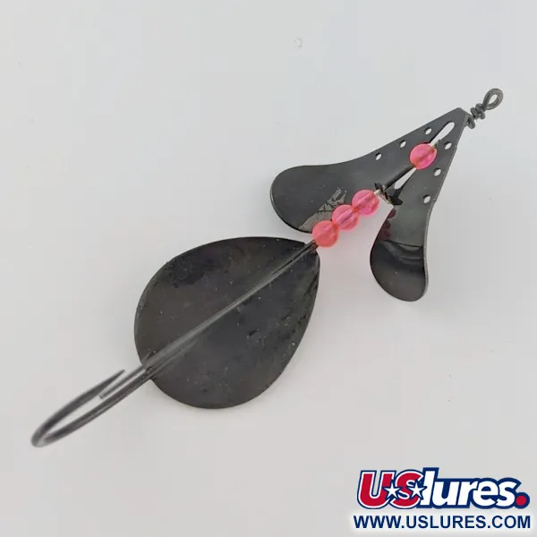 Vintage Lindy / Little Joe Lindy Skitter-Buzz Weedless , 1/3oz red/black fishing spoon #24093
