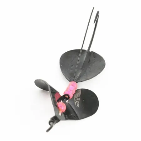 Vintage Lindy / Little Joe Lindy Skitter-Buzz Weedless , 1/3oz red/black fishing spoon #24093