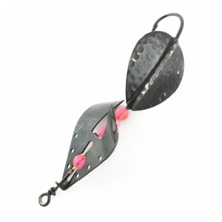Vintage Lindy / Little Joe Lindy Skitter-Buzz Weedless , 1/3oz red/black fishing spoon #24093