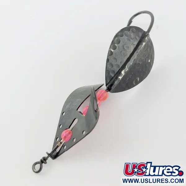 Vintage Lindy / Little Joe Lindy Skitter-Buzz Weedless , 1/3oz red/black fishing spoon #24093
