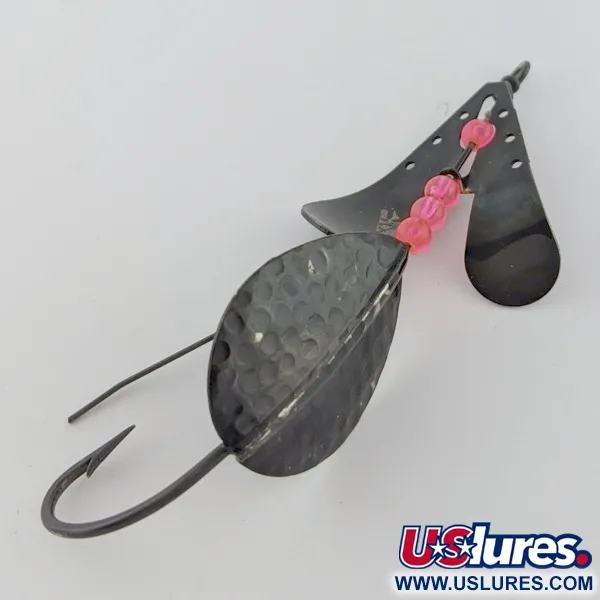 Vintage Lindy / Little Joe Lindy Skitter-Buzz Weedless , 1/3oz red/black fishing spoon #24093