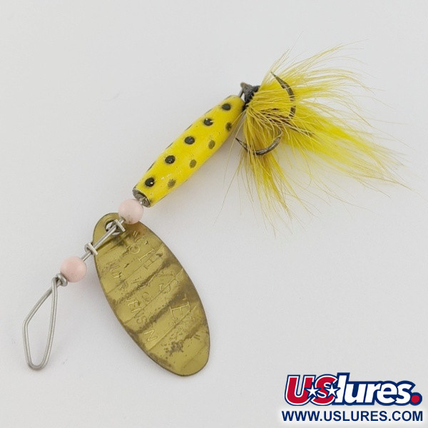Vintage   Luhr Jensen Shyster, 1/4oz yellow/gold spinning lure #24096