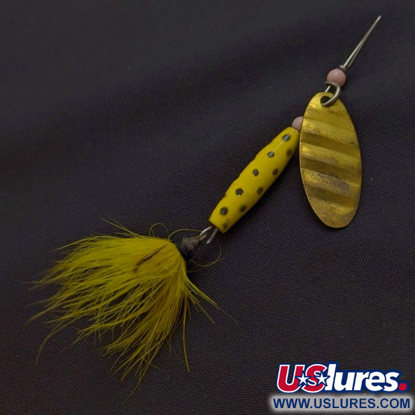 Vintage   Luhr Jensen Shyster, 1/4oz yellow/gold spinning lure #24096