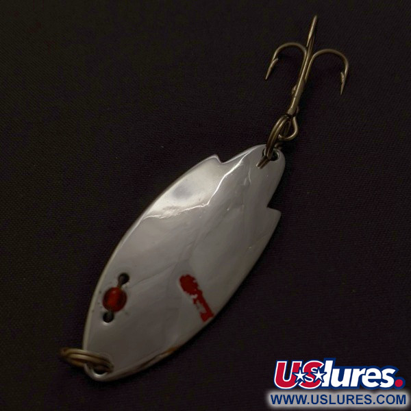 Vintage    Herter's Swiss Spoon (Japan), 1/4oz nickel/red eyes fishing spoon #24099