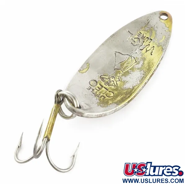 Vintage Seneca Little Cleo (Hula Girl), 1/2oz Nickel / Brass fishing spoon #24102
