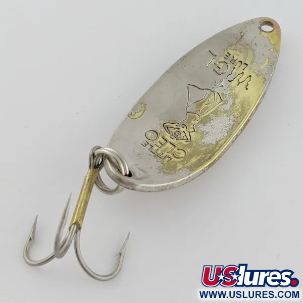 Vintage Seneca Little Cleo (Hula Girl), 1/2oz Nickel / Brass fishing spoon #24102