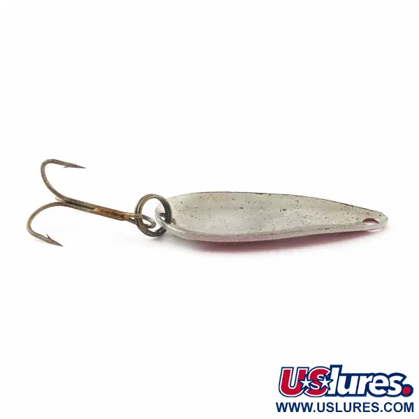 Vintage   Dura Pack Spoon, 3/16oz Nickel/Red/White fishing spoon #24110