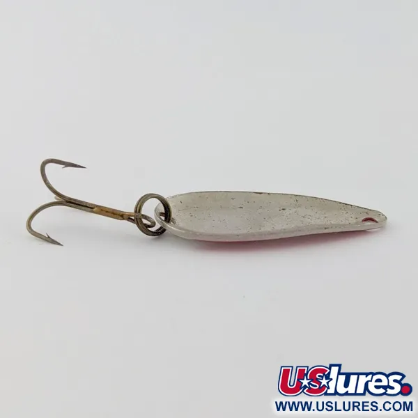 Vintage   Dura Pack Spoon, 3/16oz Nickel/Red/White fishing spoon #24110