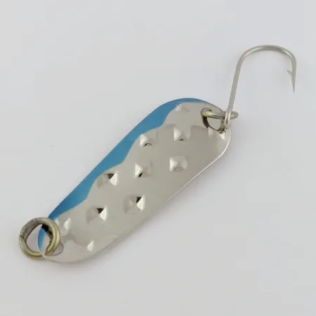 Vintage Luhr Jensen Alpena Diamond, 3/16oz  nickel/blue fishing spoon #24111
