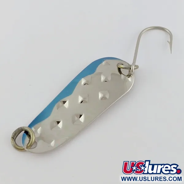 Vintage   Luhr Jensen Alpena Diamond, 3/16oz  nickel/blue fishing spoon #24111