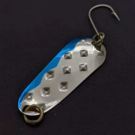 Vintage Luhr Jensen Alpena Diamond, 3/16oz  nickel/blue fishing spoon #24111