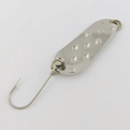 Vintage Luhr Jensen Alpena Diamond, 3/16oz  nickel/blue fishing spoon #24111