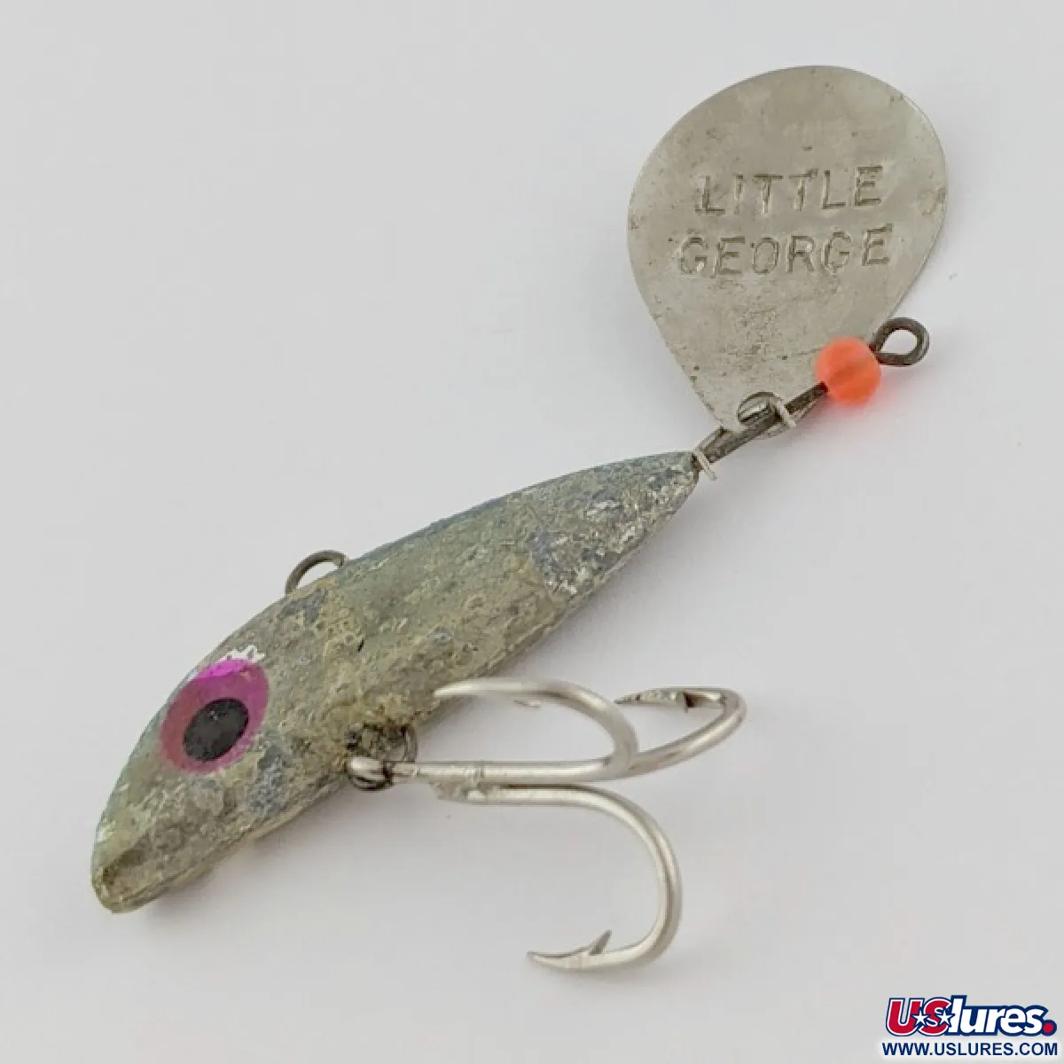 149217 fish lure Vintage Mann's Bait Little George Tail Spinner​, 3/4oz nickel spinning lure  #24117