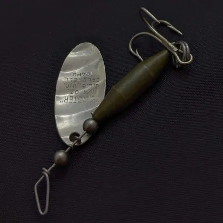 Vintage Glen Evans Shyster, 1/4oz white/nickel spinning lure #24118
