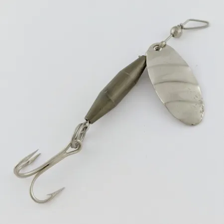 Vintage Glen Evans Shyster, 1/4oz white/nickel spinning lure #24118