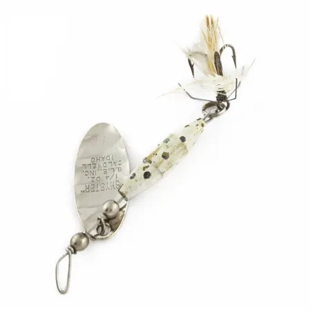Vintage Glen Evans Shyster, 1/4oz white/nickel spinning lure #24119