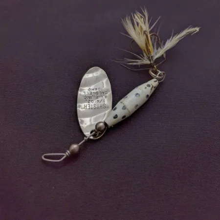 Vintage Glen Evans Shyster, 1/4oz white/nickel spinning lure #24119