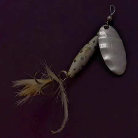 Vintage Glen Evans Shyster, 1/4oz white/nickel spinning lure #24119